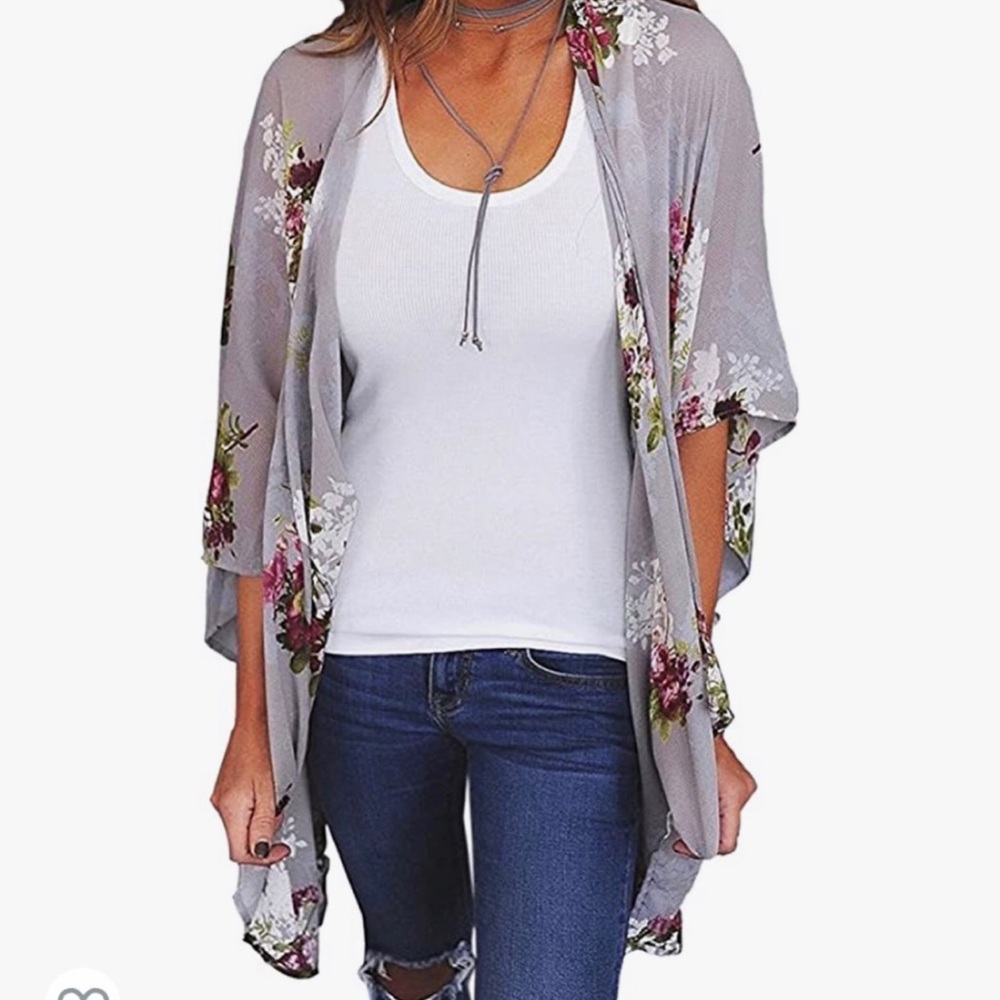 Floral kimono cardigan